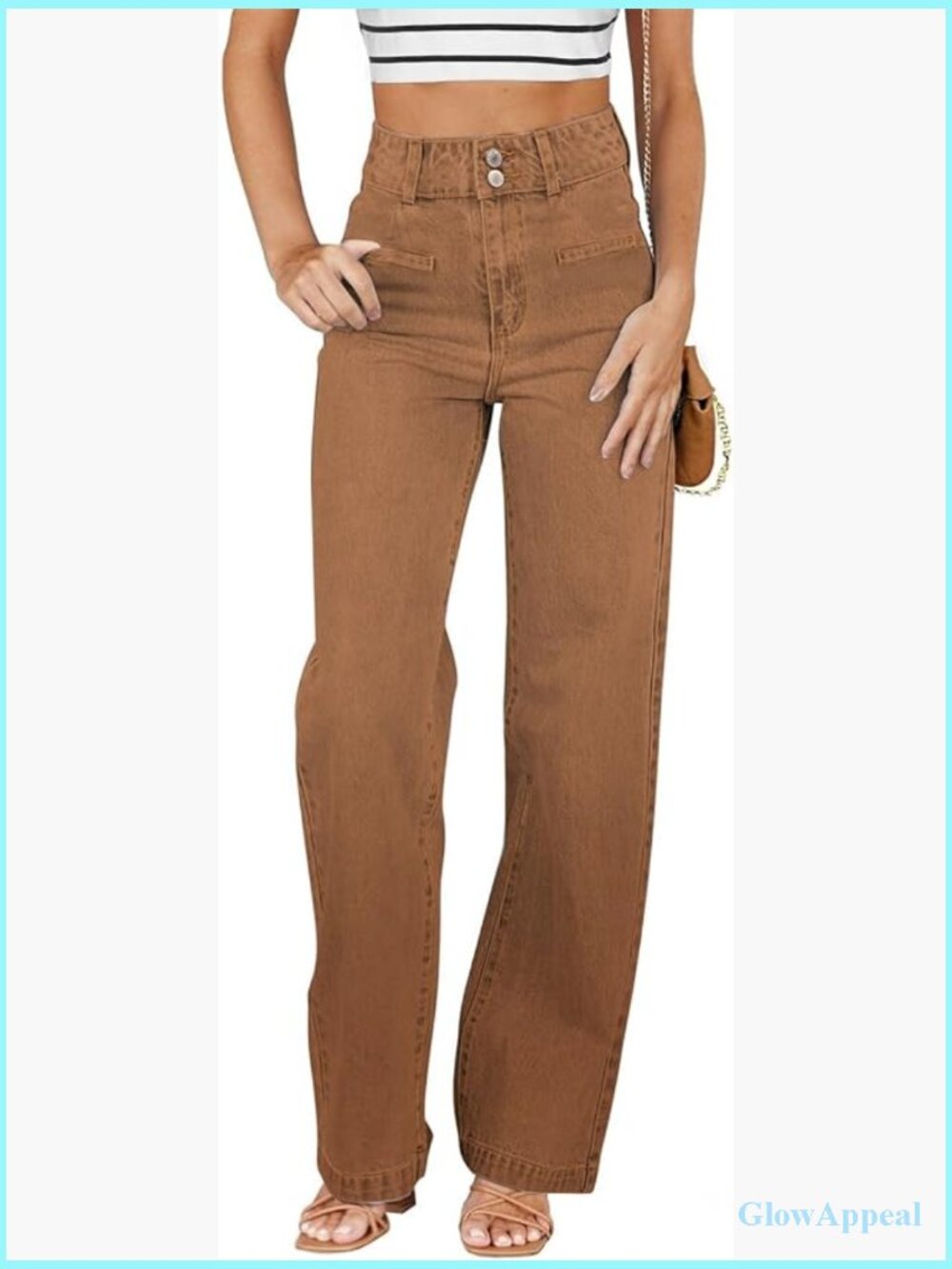 High Waisted Straight Leg Stretchy Jeans with Pockets